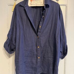 Ralph Lauren Navy Button-Up Casual Shirt
